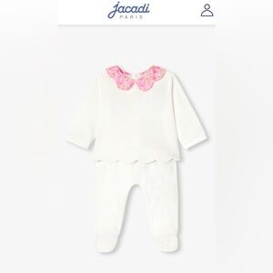 NWT!! Jacadi Velour Liberty London Baby Outfit 3MO